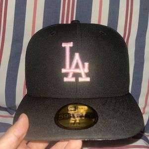 LA Dodgers Fitted Cap PINK/BLACK EXCLUSIVE DROP 7 3/8